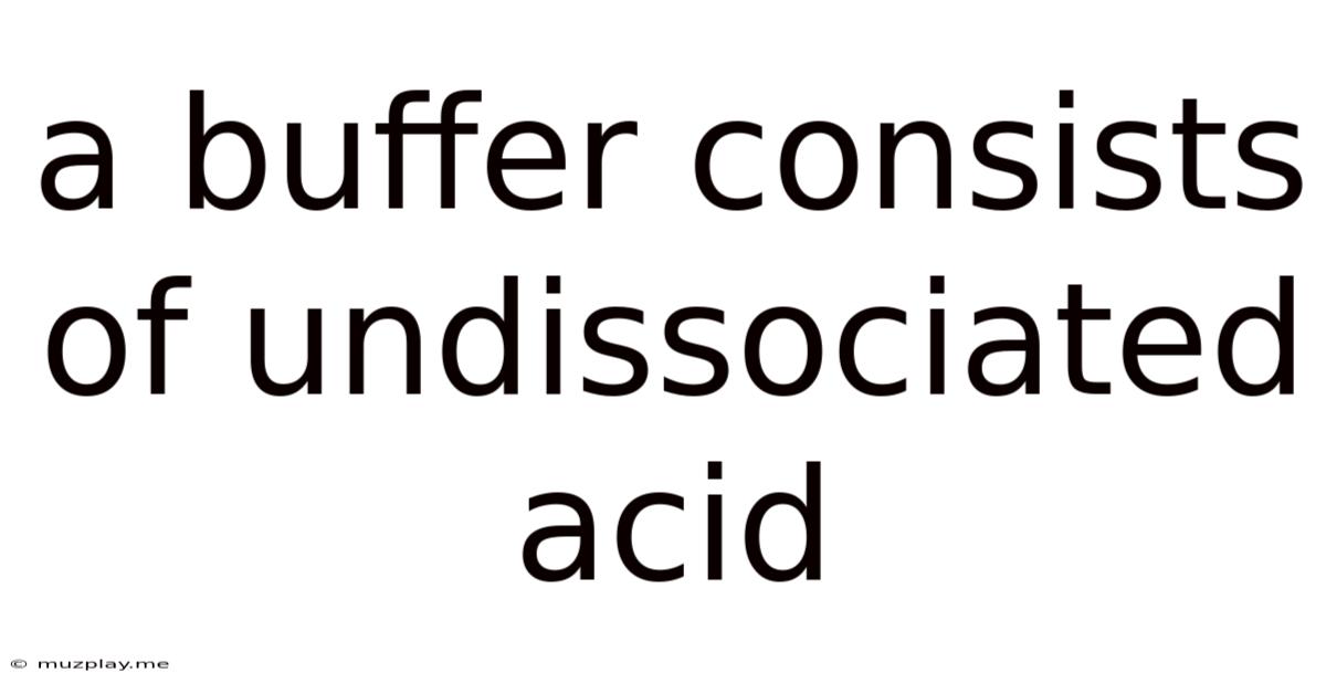 A Buffer Consists Of Undissociated Acid