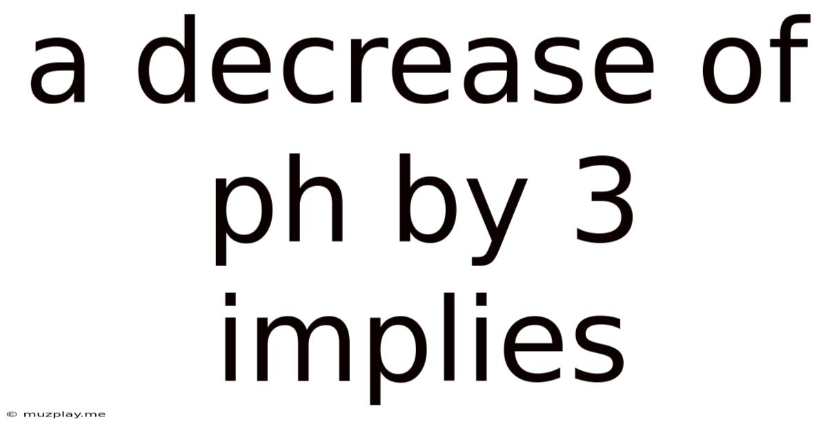 A Decrease Of Ph By 3 Implies