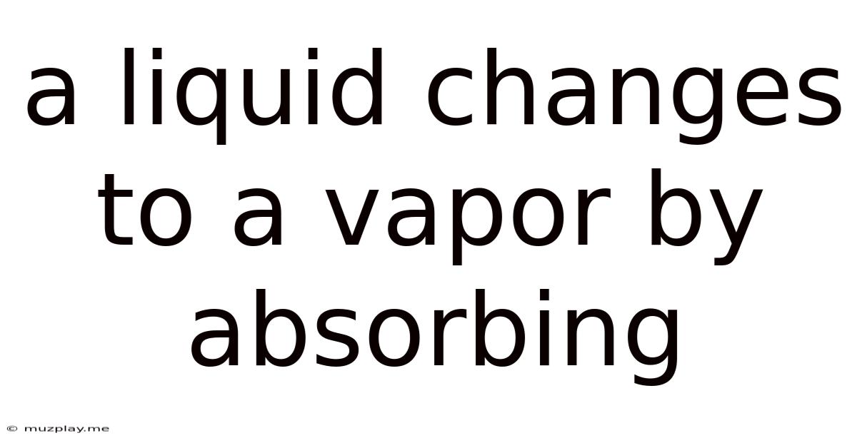 A Liquid Changes To A Vapor By Absorbing