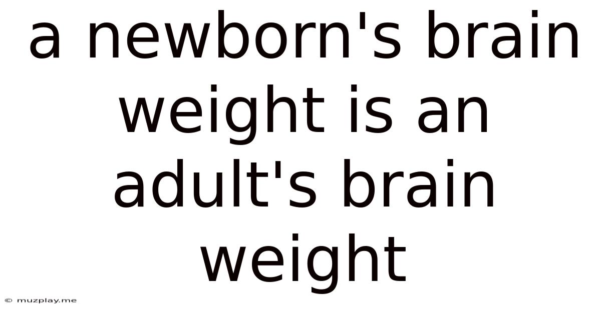 A Newborn's Brain Weight Is An Adult's Brain Weight