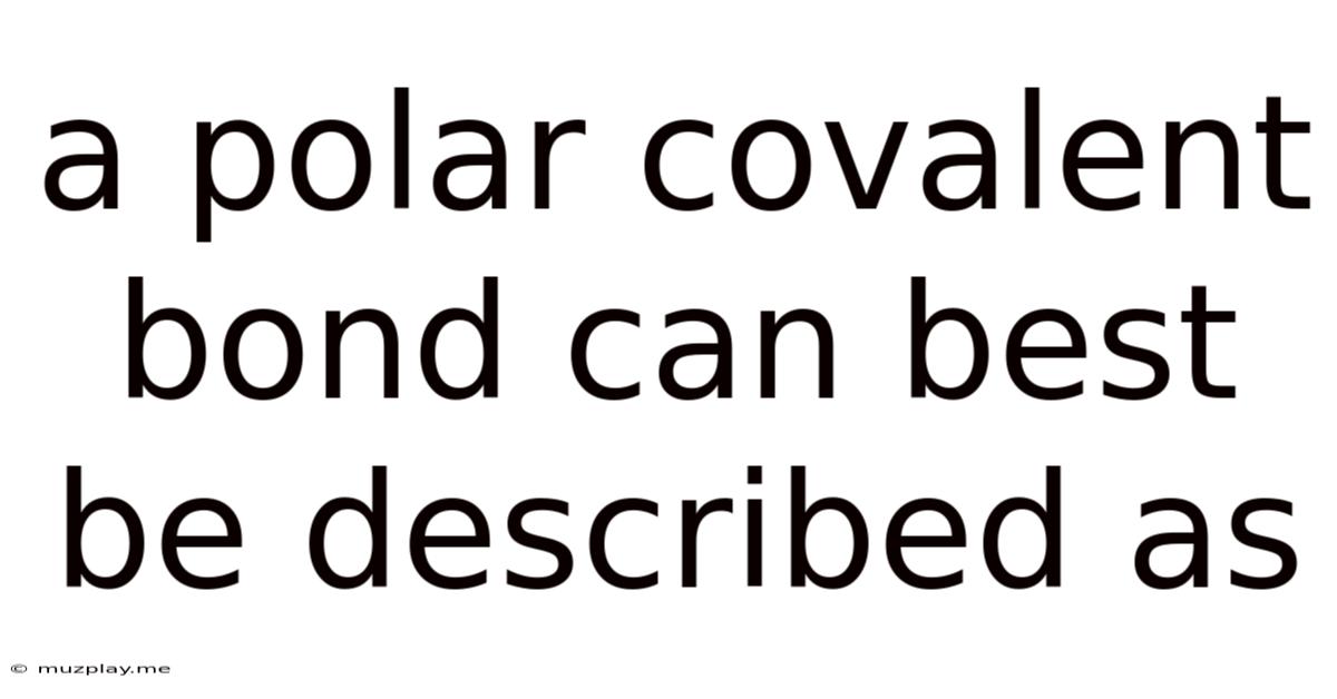 A Polar Covalent Bond Can Best Be Described As