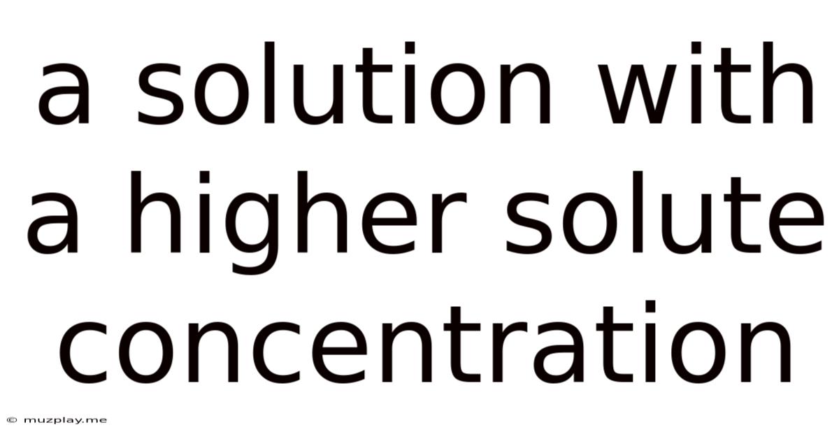 A Solution With A Higher Solute Concentration