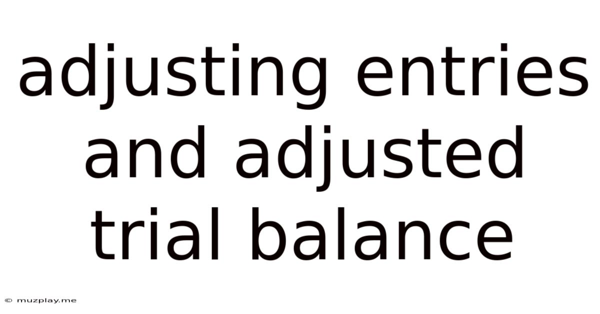 Adjusting Entries And Adjusted Trial Balance
