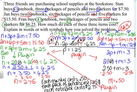 Algebra Word Problems With 3 Variables