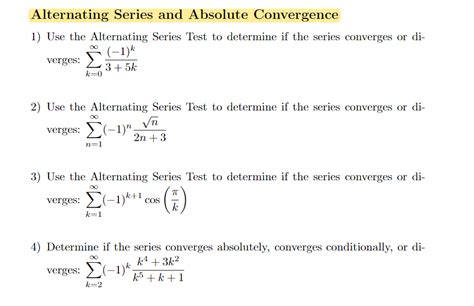 Alternating Series Test Absolute And Conditional Convergence