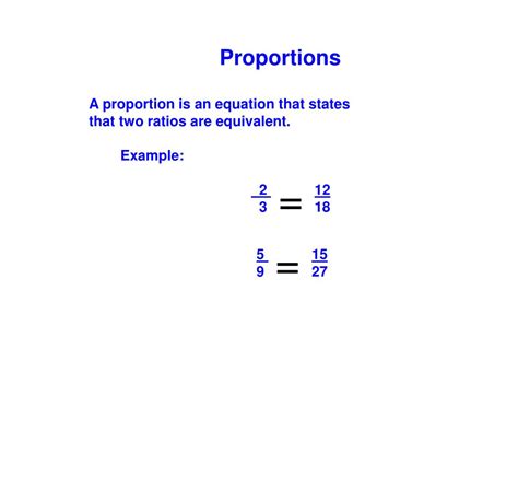 An Equation That States That Two Ratios Are Equivalent