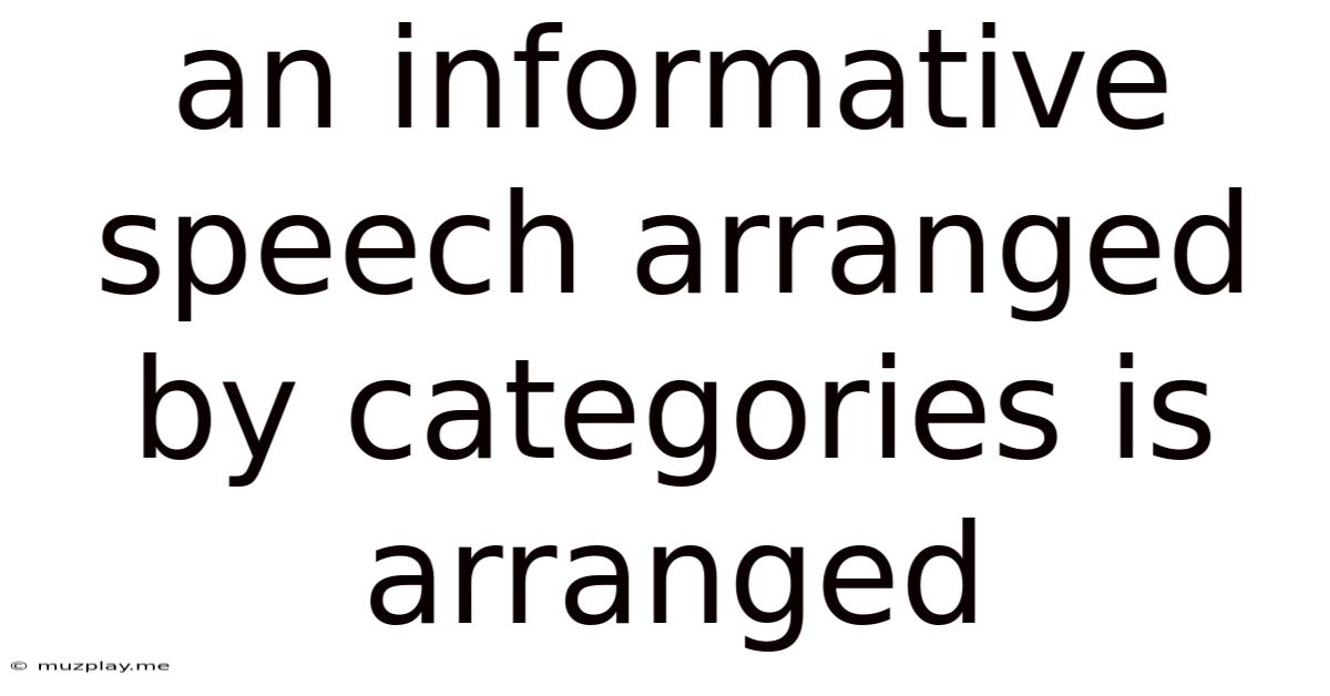 An Informative Speech Arranged By Categories Is Arranged