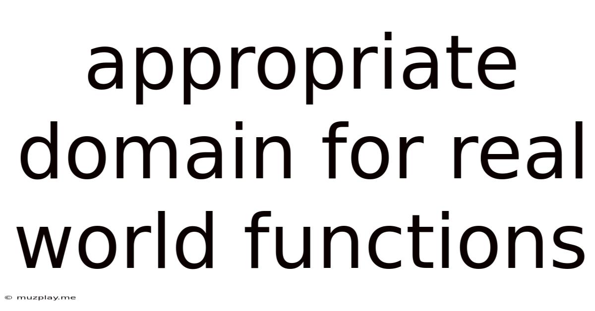 Appropriate Domain For Real World Functions