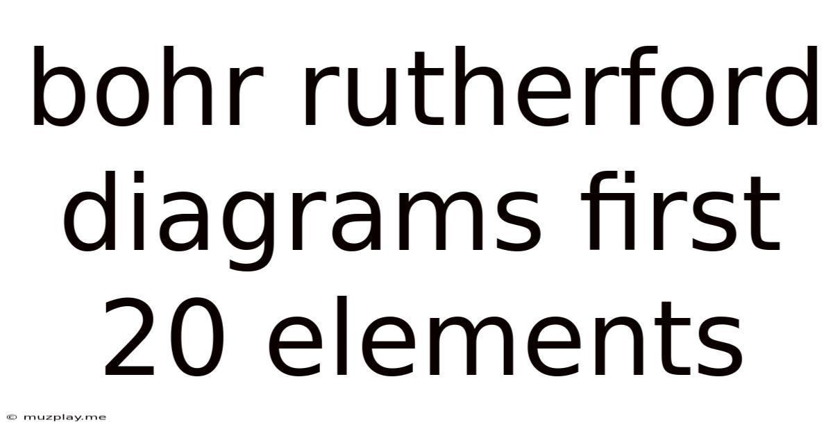 Bohr Rutherford Diagrams First 20 Elements