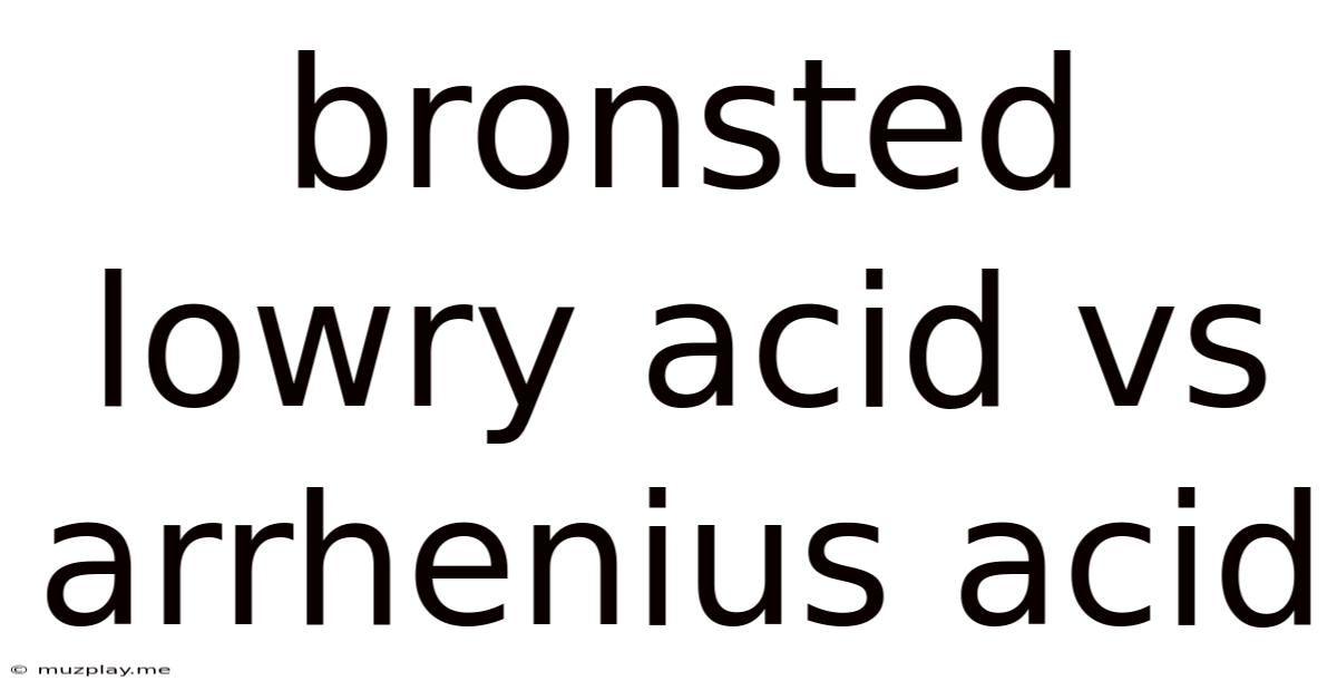 Bronsted Lowry Acid Vs Arrhenius Acid