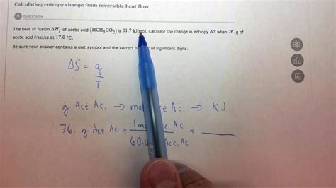 Calculating Entropy Change From Reversible Heat Flow