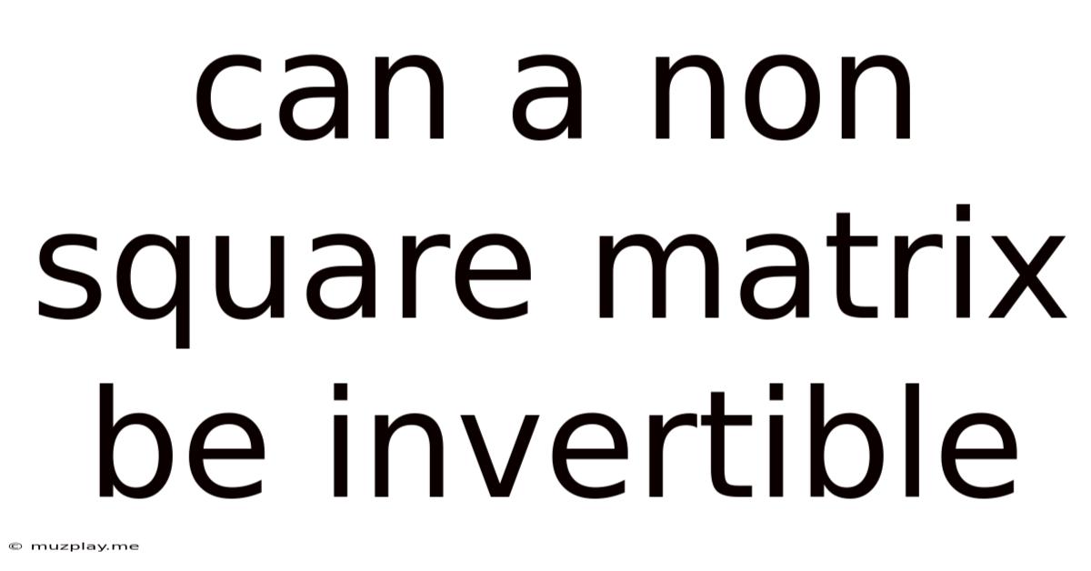 Can A Non Square Matrix Be Invertible
