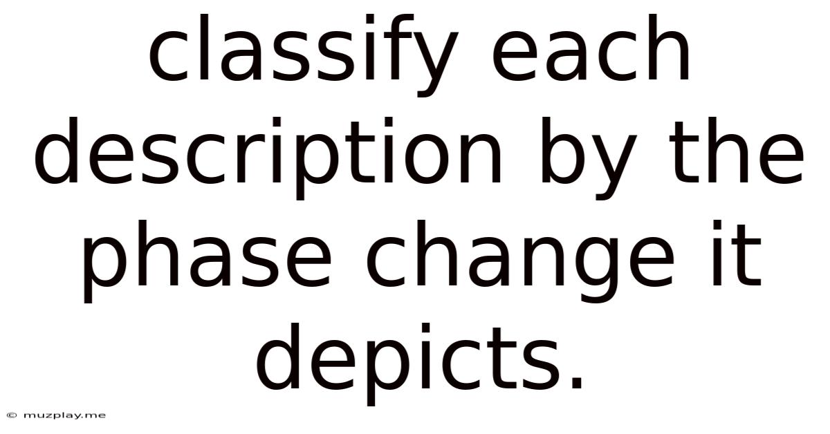 Classify Each Description By The Phase Change It Depicts.