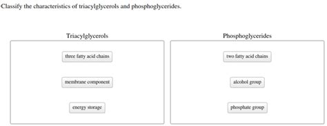 Classify The Characteristics Of Triacylglycerols And Phosphoglycerides