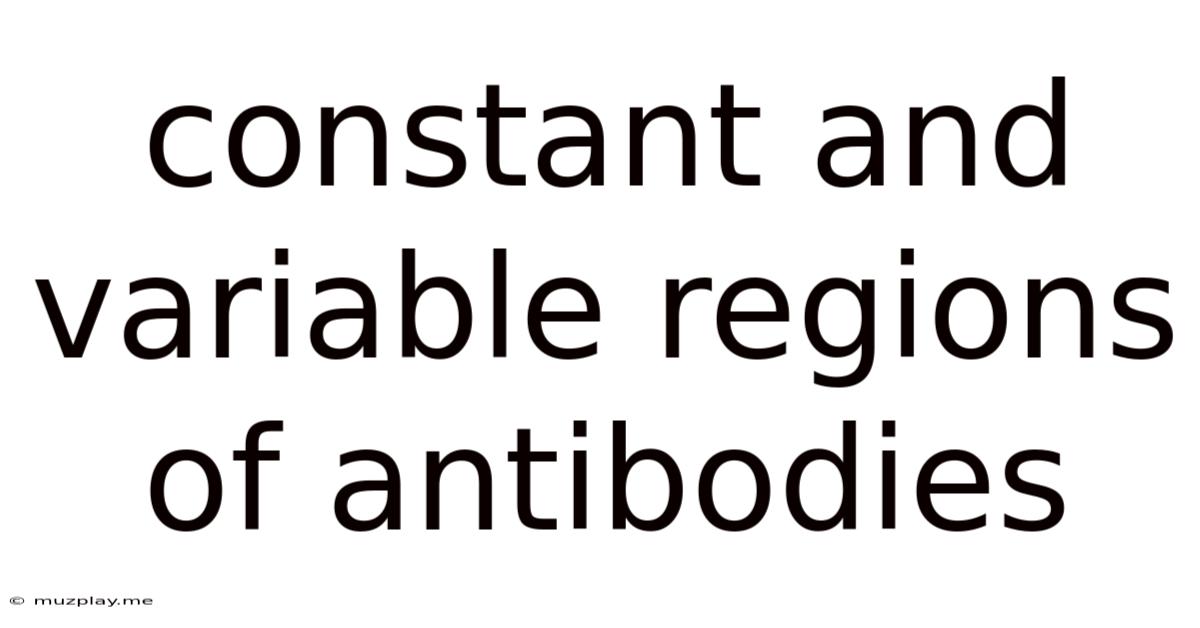 Constant And Variable Regions Of Antibodies
