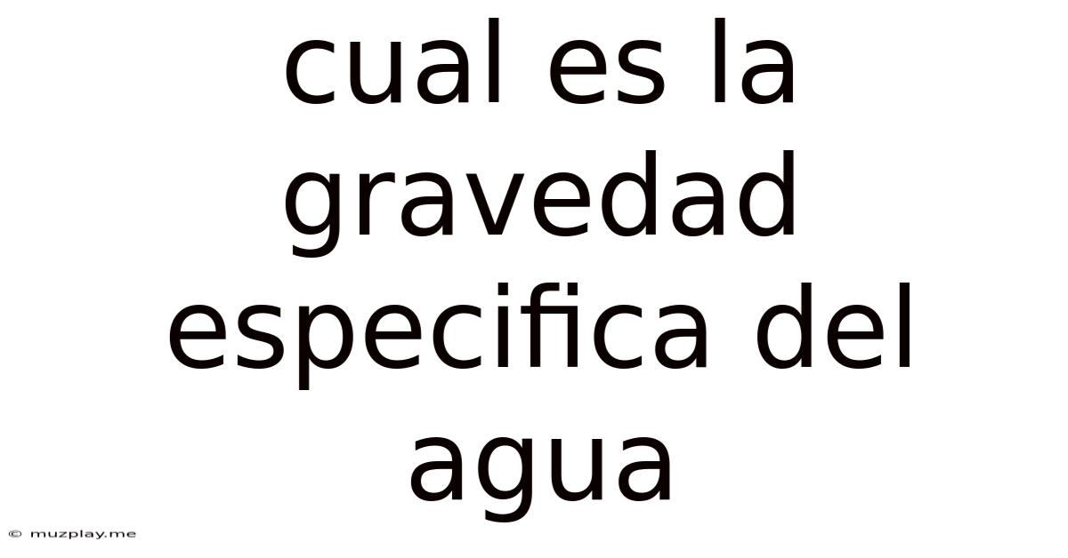 Cual Es La Gravedad Especifica Del Agua