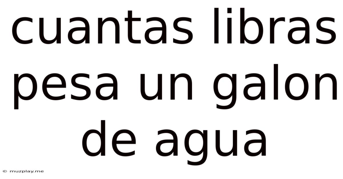 Cuantas Libras Pesa Un Galon De Agua