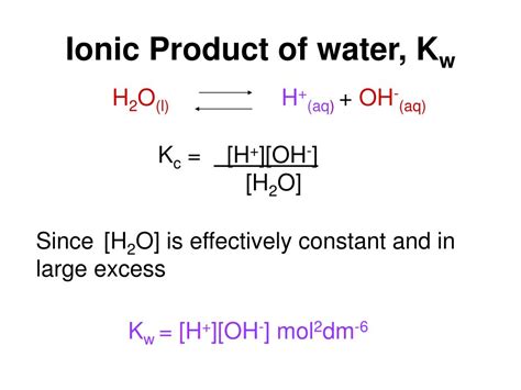 Definition Of Ion Product Constant For Water