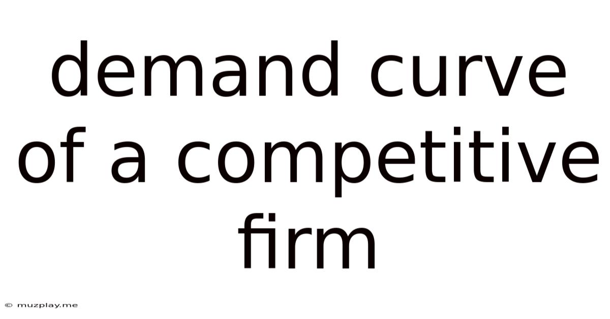 Demand Curve Of A Competitive Firm