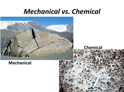 Difference Between Chemical And Mechanical Weathering