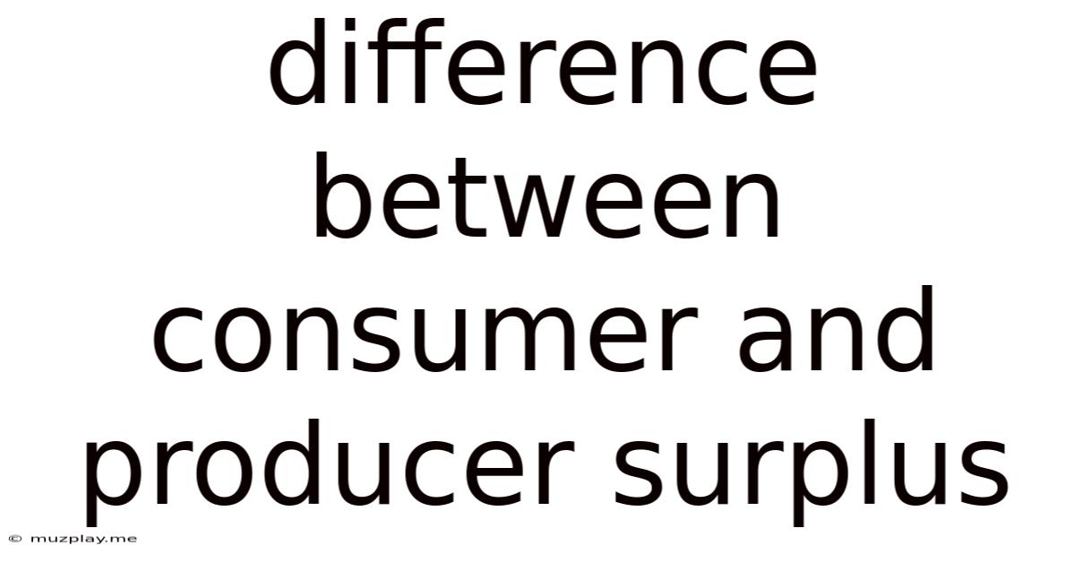 Difference Between Consumer And Producer Surplus