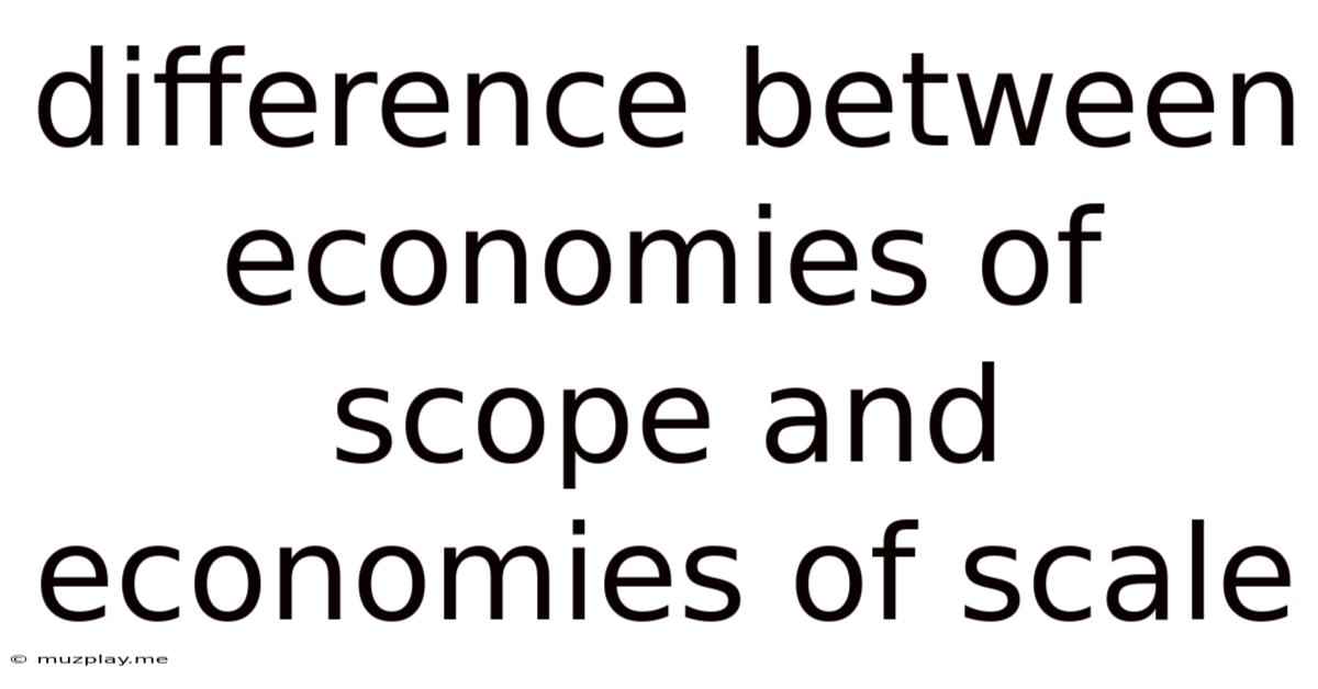 Difference Between Economies Of Scope And Economies Of Scale