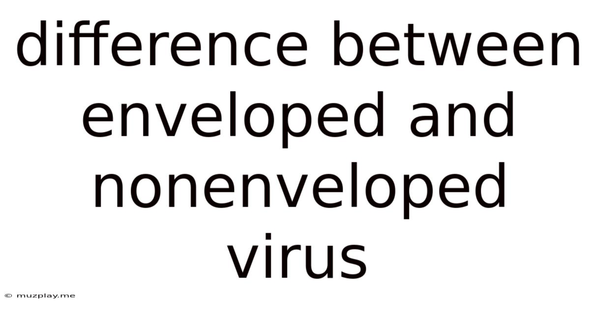 Difference Between Enveloped And Nonenveloped Virus