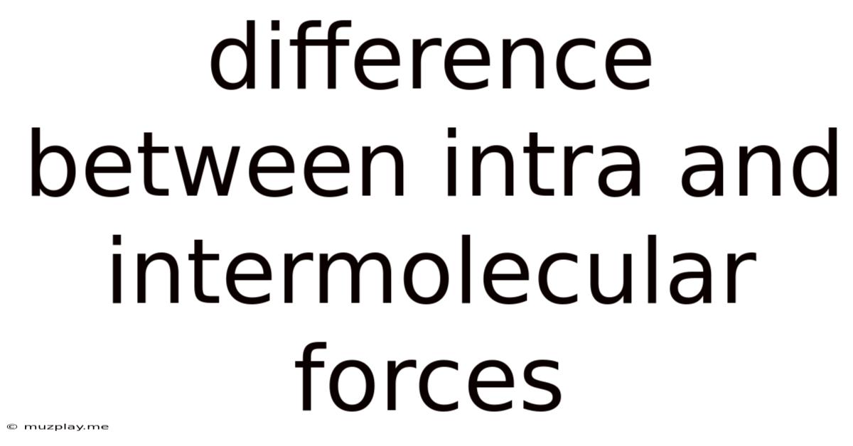 Difference Between Intra And Intermolecular Forces