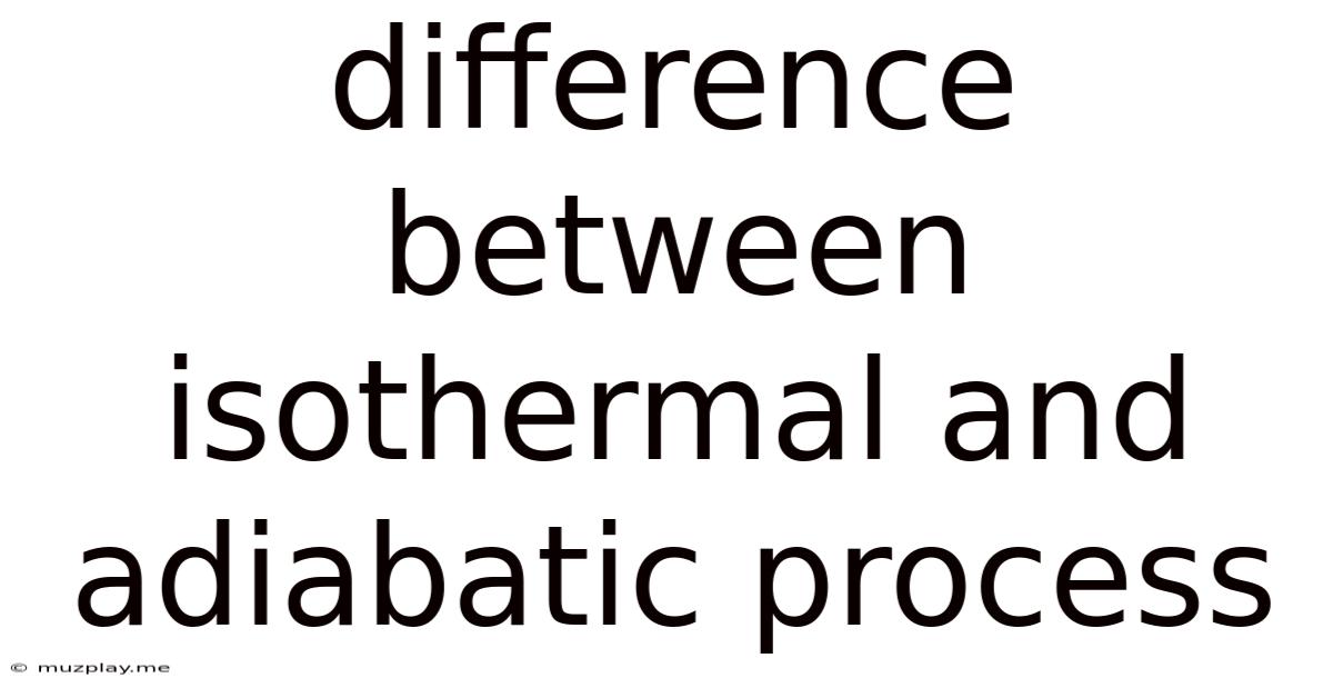 Difference Between Isothermal And Adiabatic Process