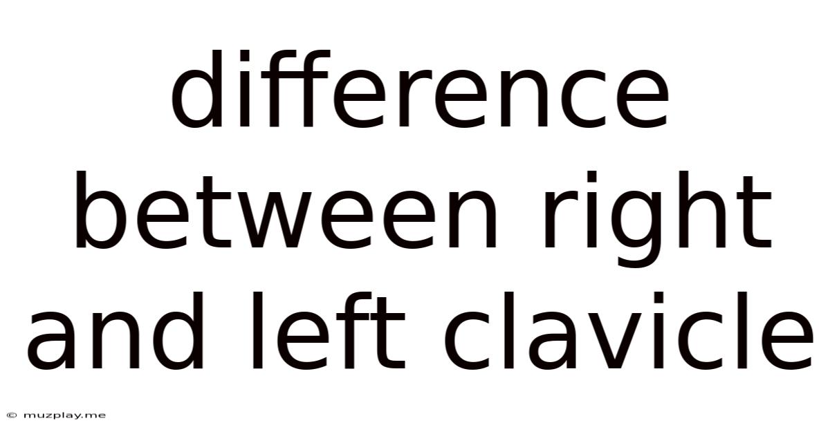 Difference Between Right And Left Clavicle