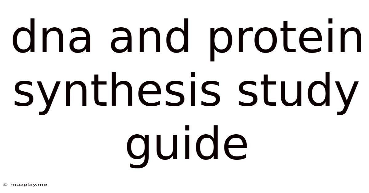 Dna And Protein Synthesis Study Guide