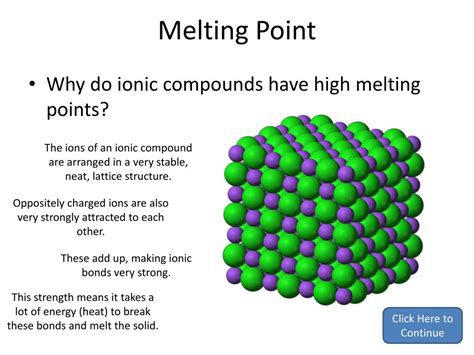 Do Ionic Bonds Have High Melting Points