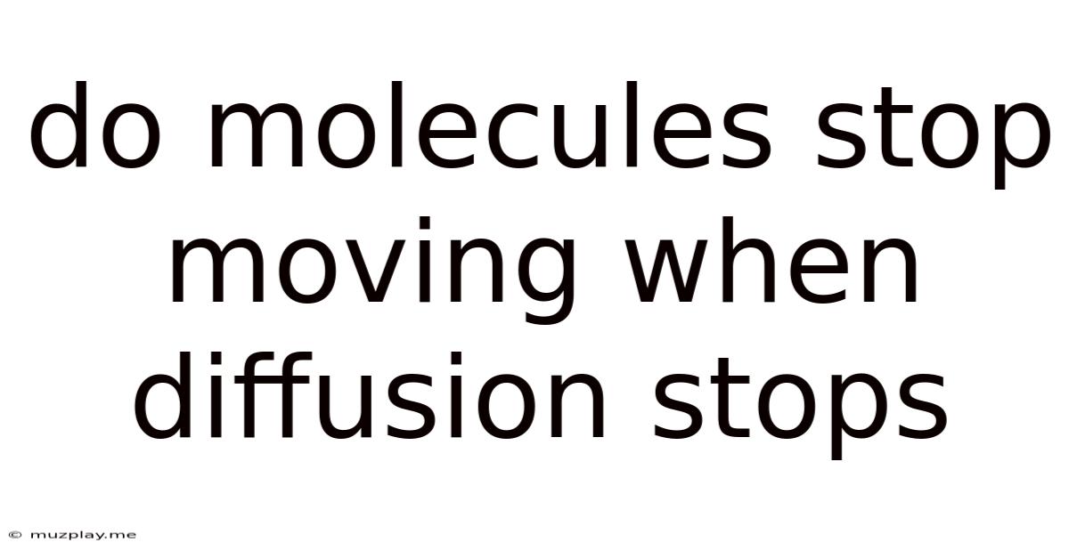 Do Molecules Stop Moving When Diffusion Stops