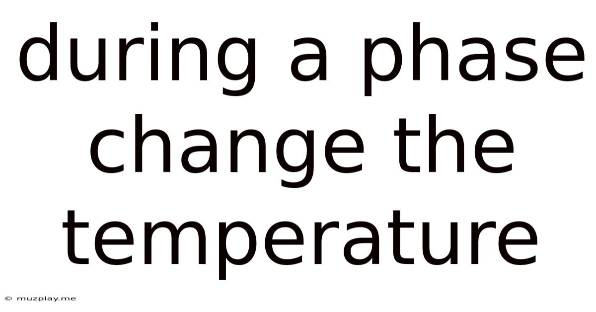 During A Phase Change The Temperature