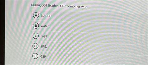 During Co2 Fixation Co2 Combines With