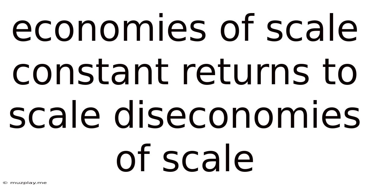 Economies Of Scale Constant Returns To Scale Diseconomies Of Scale