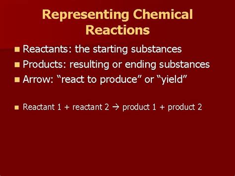 Ending Materials In A Chemical Reaction