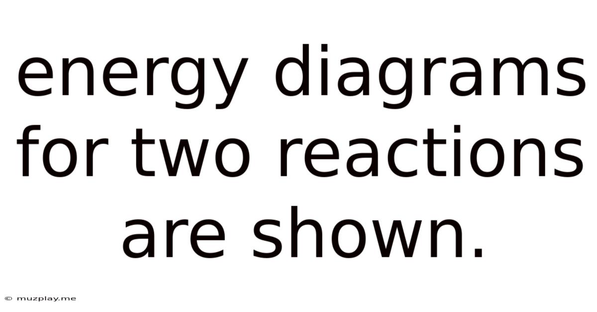 Energy Diagrams For Two Reactions Are Shown.
