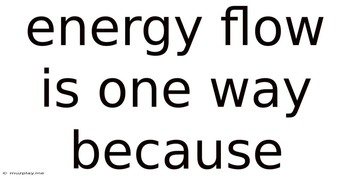 Energy Flow Is One Way Because