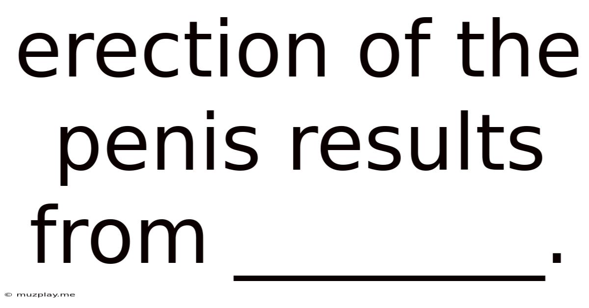 Erection Of The Penis Results From ________.
