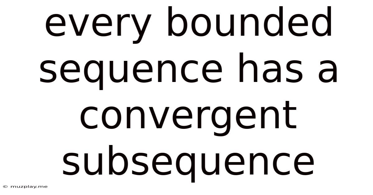 Every Bounded Sequence Has A Convergent Subsequence