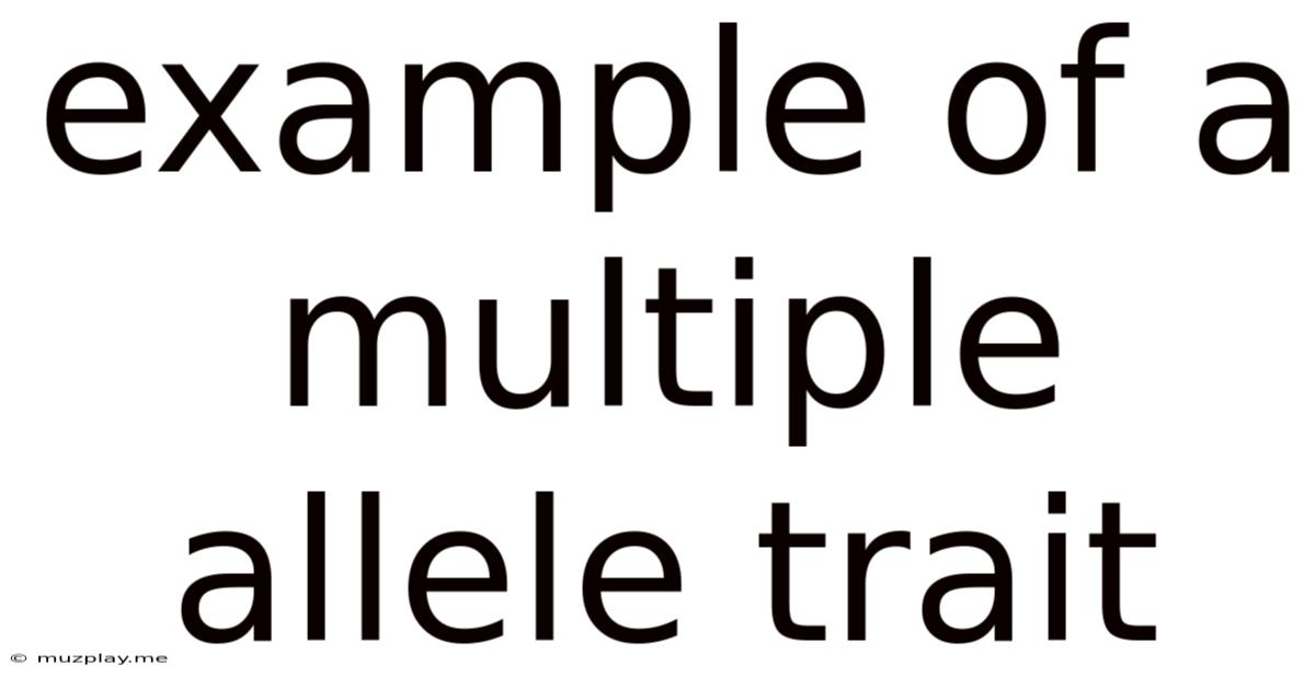 Example Of A Multiple Allele Trait