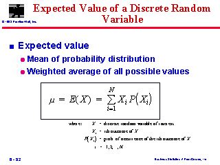 Expected Value Of A Discrete Random Variable