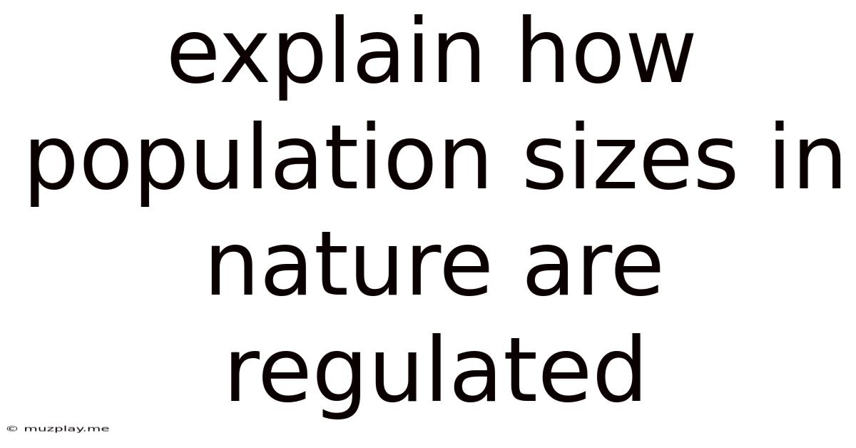 Explain How Population Sizes In Nature Are Regulated