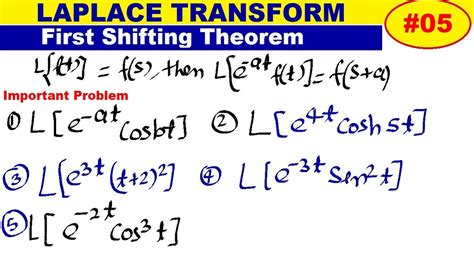 First Shifting Theorem In Laplace Transform