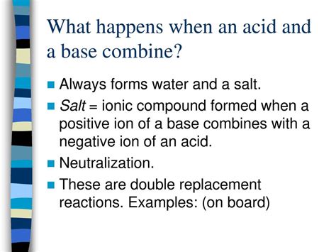 Formed When An Acid And A Base Are Combined