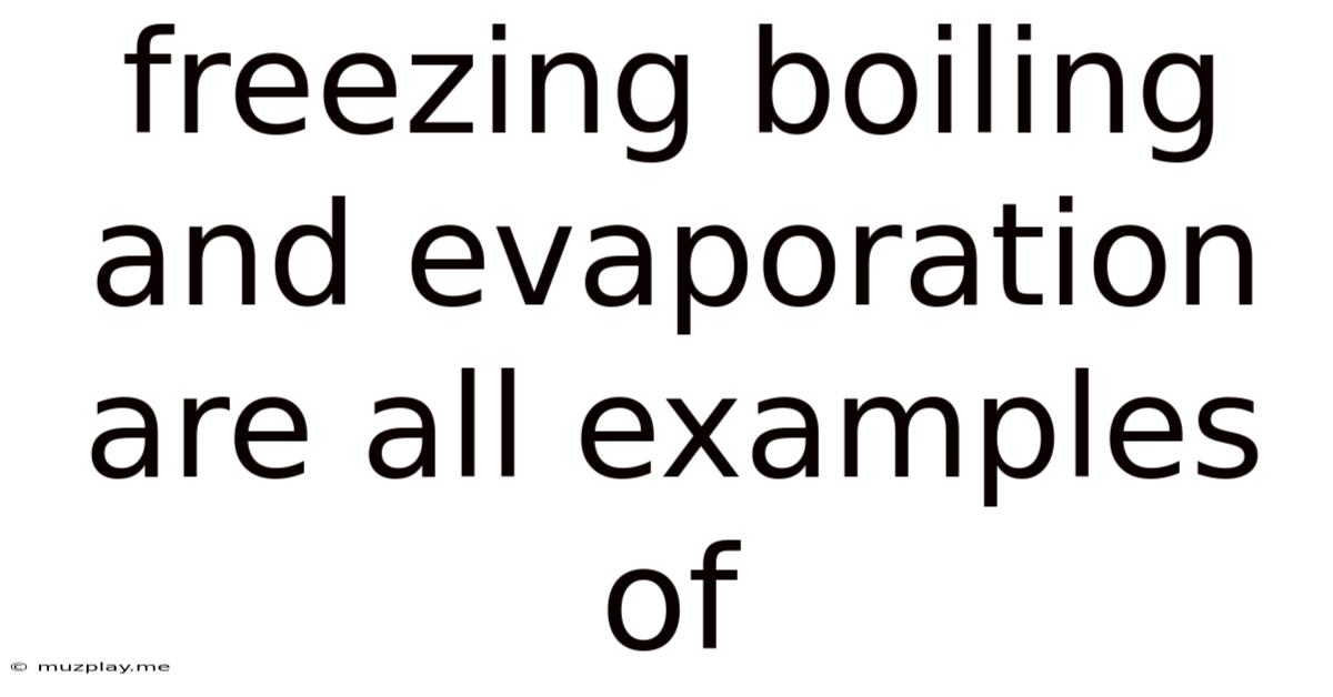 Freezing Boiling And Evaporation Are All Examples Of