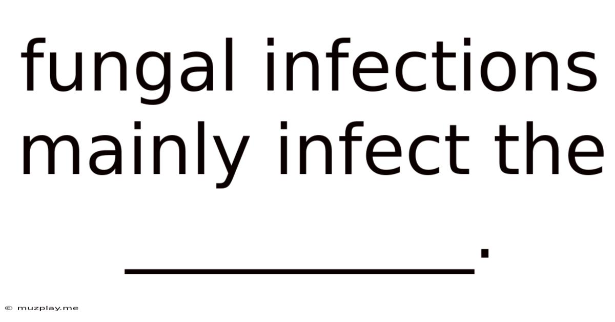 Fungal Infections Mainly Infect The __________.