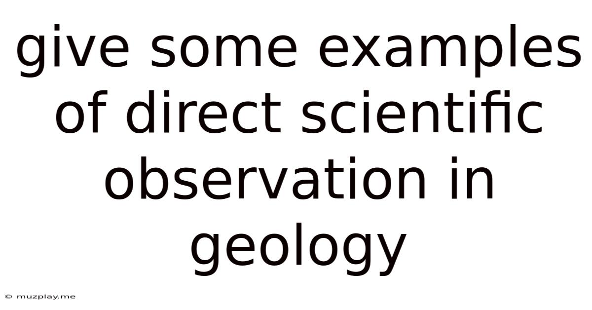 Give Some Examples Of Direct Scientific Observation In Geology