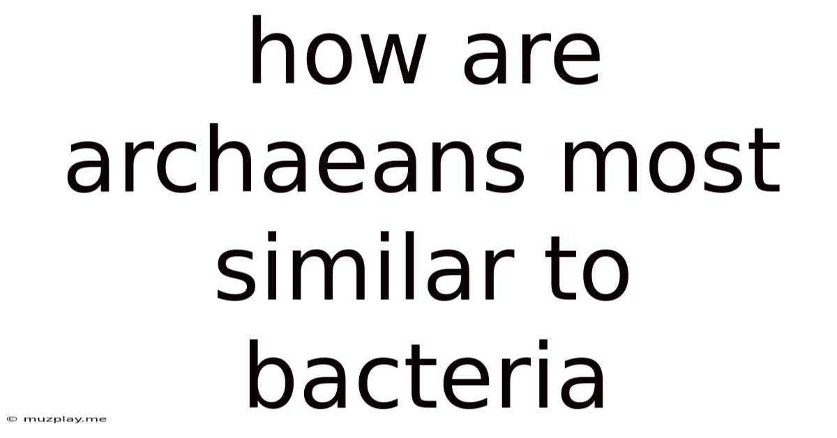 How Are Archaeans Most Similar To Bacteria